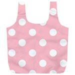 Polka Dots - White on Pink Full Print Recycle Bag (XL)