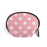 Polka Dots - White on Pink Accessory Pouch (Small)