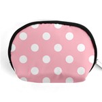 Polka Dots - White on Pink Accessory Pouch (Medium)