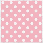 Polka Dots - White on Pink Canvas 12  x 12 