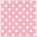 Polka Dots - White on Pink Canvas 16  x 16 