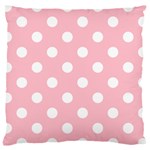 Polka Dots - White on Pink Large Cushion Case (Two Sides)