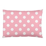 Polka Dots - White on Pink Pillow Case (One Side)