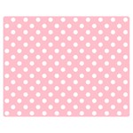 Polka Dots - White on Pink Double Sided Flano Blanket (Medium)