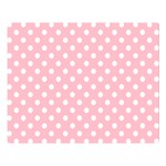 Polka Dots - White on Pink Double Sided Flano Blanket (Large)