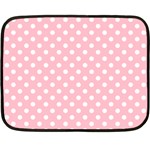Polka Dots - White on Pink Fleece Blanket (Mini)