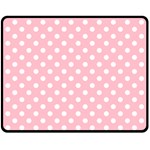 Polka Dots - White on Pink Fleece Blanket (Medium) (One Side)