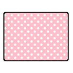 Polka Dots - White on Pink Fleece Blanket (Small) (One Side)