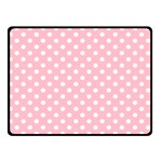 Polka Dots - White on Pink Double Sided Fleece Blanket (Small) (Two Sides)