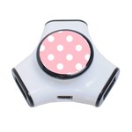 Polka Dots - White on Pink Portable USB Hub (One Side)