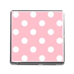 Polka Dots - White on Pink Memory Card Reader (Square)