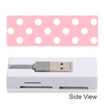 Polka Dots - White on Pink Memory Card Reader (Stick)