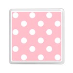 Polka Dots - White on Pink Memory Card Reader with Storage (Square)
