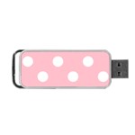 Polka Dots - White on Pink Portable USB Flash (Two Sides)