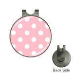 Polka Dots - White on Pink Golf Ball Marker Hat Clip