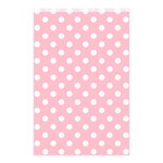 Polka Dots - White on Pink Shower Curtain 48  x 72  (Small)