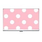 Polka Dots - White on Pink Business Card Holder