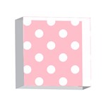 Polka Dots - White on Pink 4 x 4  Acrylic Photo Block