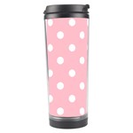 Polka Dots - White on Pink Travel Tumbler