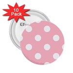 Polka Dots - White on Pink 2.25  Button (10 pack)