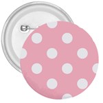 Polka Dots - White on Pink 3  Button