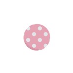 Polka Dots - White on Pink 1  Mini Magnet