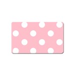 Polka Dots - White on Pink Magnet (Name Card)