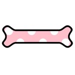Polka Dots - White on Pink Magnet (Dog Bone)