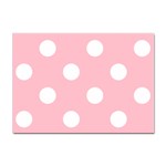 Polka Dots - White on Pink Sticker A4 (10 pack)