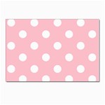 Polka Dots - White on Pink Postcard 4  x 6 