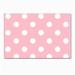 Polka Dots - White on Pink Postcard 5  x 7 