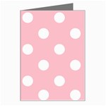 Polka Dots - White on Pink Greeting Card