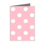 Polka Dots - White on Pink Mini Greeting Card