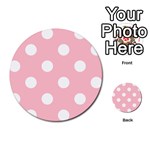 Polka Dots - White on Pink Multi-purpose Cards (Round)
