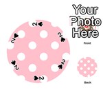 Polka Dots - White on Pink Playing Cards 54 (Round)