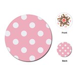 Polka Dots - White on Pink Playing Cards (Round)