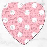 Polka Dots - White on Pink Jigsaw Puzzle (Heart)