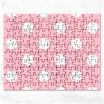 Polka Dots - White on Pink Jigsaw Puzzle (Rectangular)