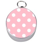 Polka Dots - White on Pink Silver Compass
