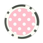 Polka Dots - White on Pink Poker Chip Card Guard