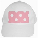 Polka Dots - White on Pink White Cap
