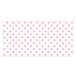 Polka Dots - Pink on White Satin Shawl