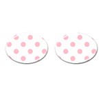 Polka Dots - Pink on White Cufflinks (Oval)