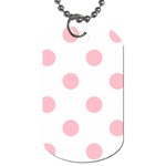 Polka Dots - Pink on White Dog Tag (One Side)