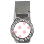 Polka Dots - Pink on White Money Clip (CZ)