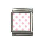 Polka Dots - Pink on White Italian Charm (13mm)