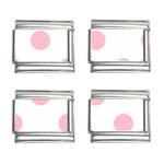 Polka Dots - Pink on White 9mm Italian Charm (4 pack)