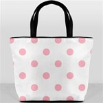 Polka Dots - Pink on White Bucket Bag