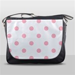 Polka Dots - Pink on White Messenger Bag