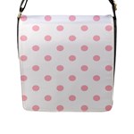 Polka Dots - Pink on White Flap Closure Messenger Bag (L)
